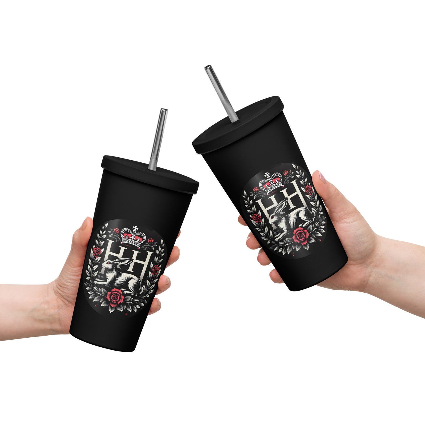 House of Hare Queen Hare insulated stainless steel tumbler with lid and straw