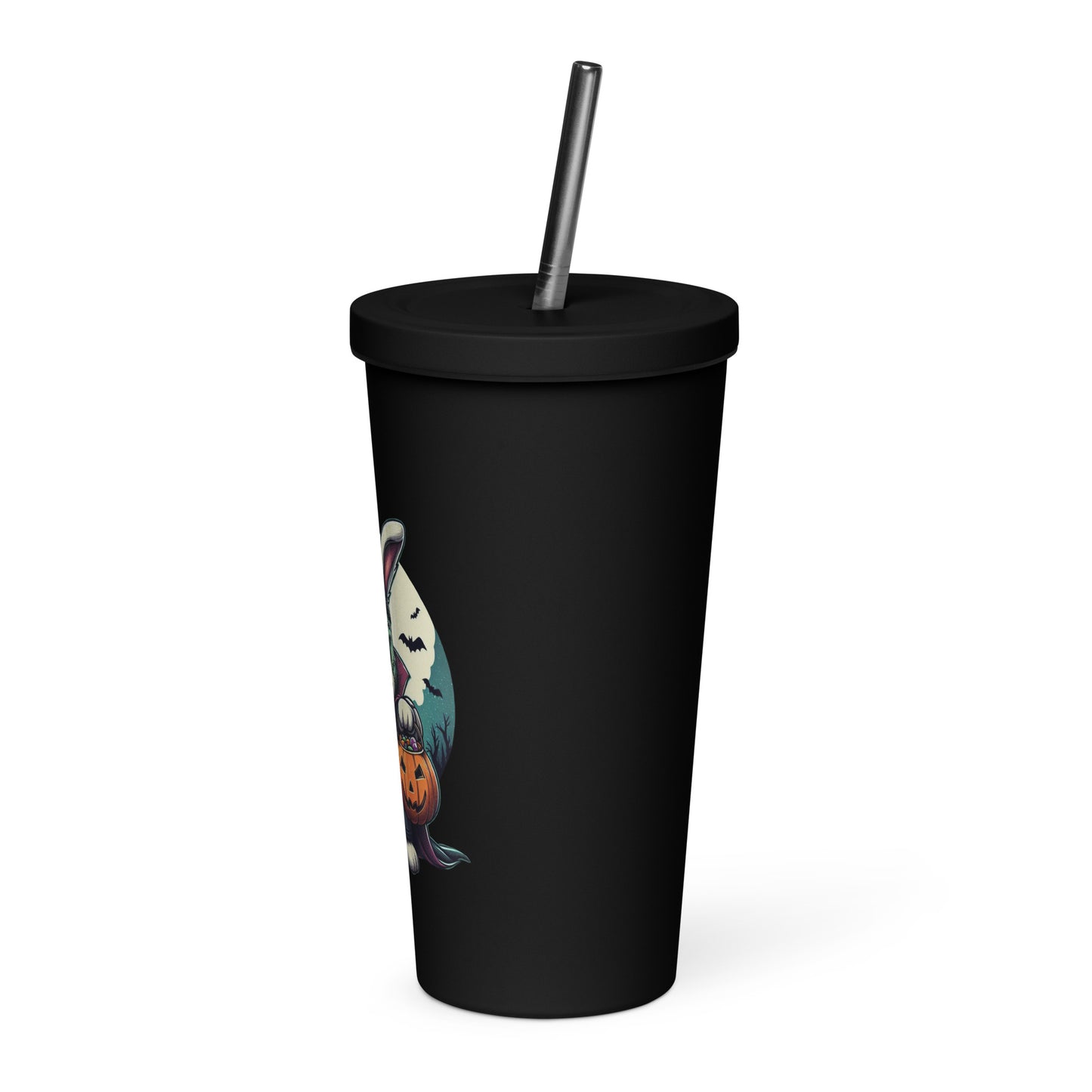 Frankenbunny insulated tumbler with a straw