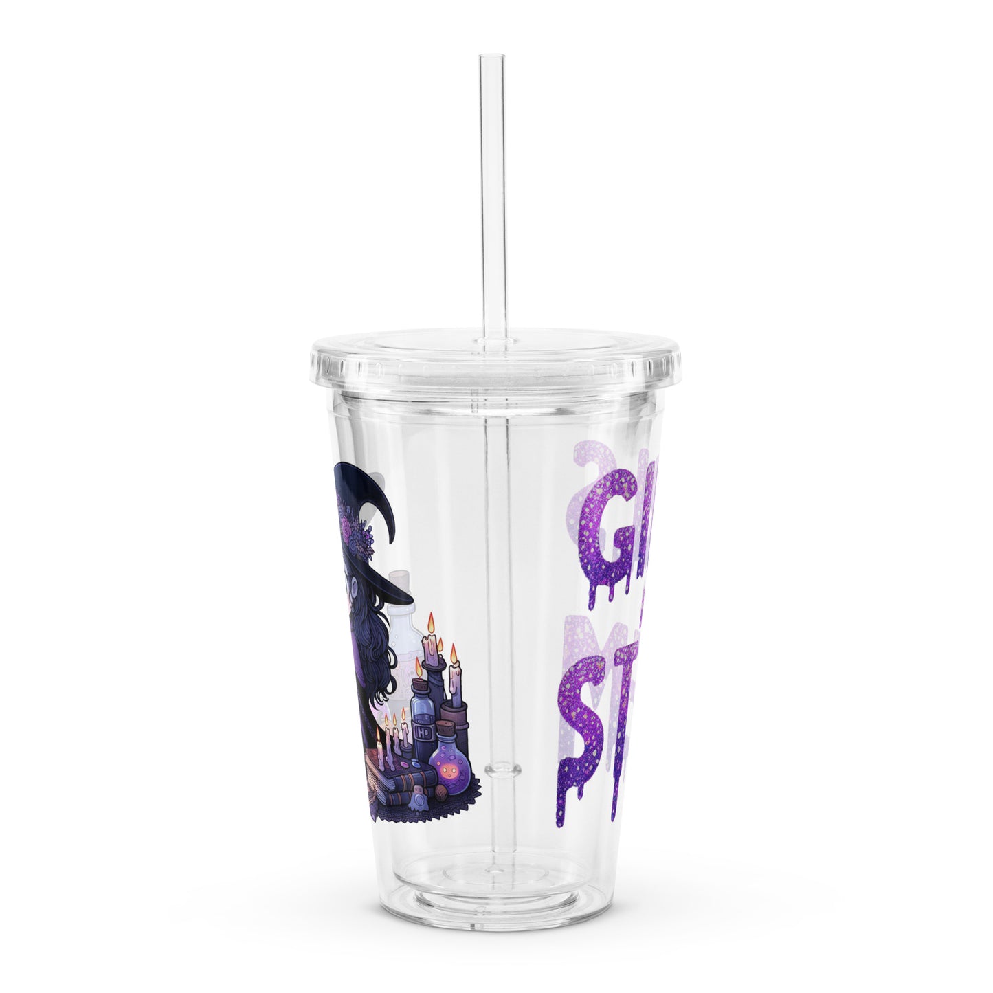 *Girls in STEM* Potions and Purple flowers clear insulated tumbler