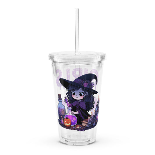 *Girls in STEM* Potions and Purple flowers clear insulated tumbler