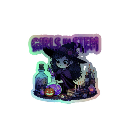 *Girls in STEM* Purple Potions holographic sticker